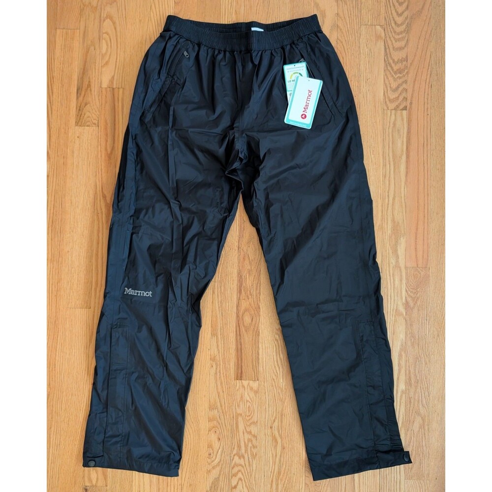 NEW MARMOT Women's PreCip Eco Pants Black LARGE NWT $80